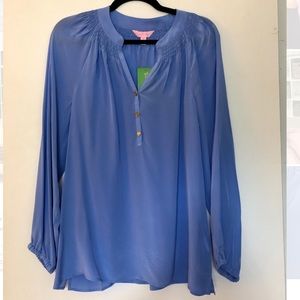 Lilly Pulitzer Elsa Silk Top Blue